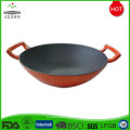 Double ears cast iron Chinese wok wholesale